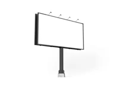 Rectangular Advertising Street Billboard - outdoor sign banner 3D model
