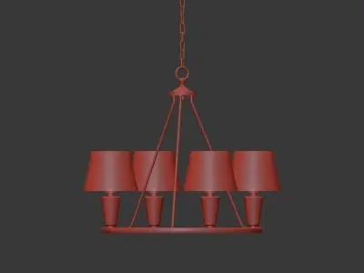 WARDEN four light chandelier with shades 3D model