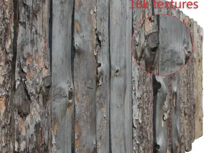 Wooden Old Fence Scan 3D model