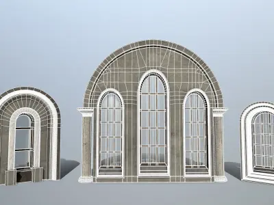 Medieval Window Set Low-poly 3D model buy