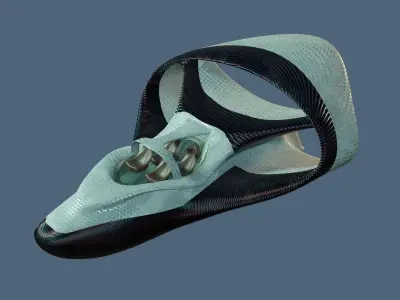 airship model futuristic spacecraft Low-poly 3D model