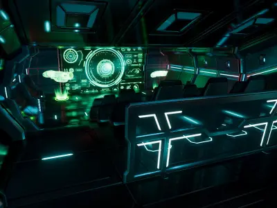 Sci Fi Auditorium Hall Low-poly 3D model