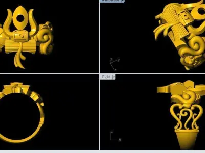 trishul ring 3dm file 3D print model