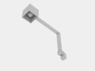 Table Lamp Contemporary Oak Swing-arm 3D model