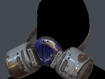 Gas mask helmet 3d model scifi Low-poly  Low-poly 3D model 426