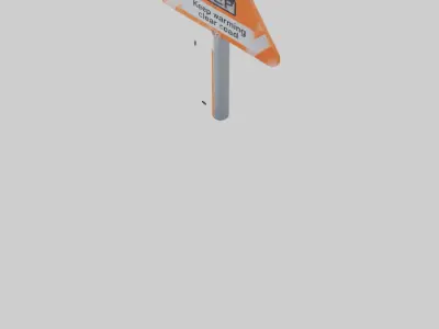 Keep Road Clear Warning Sign model Low-poly 3D model