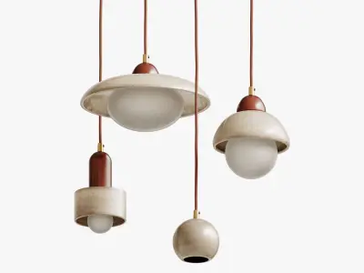 Travertine Pendant Lamp 3D model