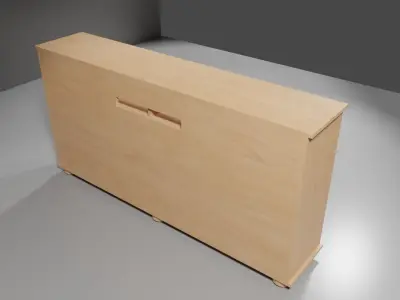 Multi-cabinet wooden entertainment center with drawers Low-poly 3D model
