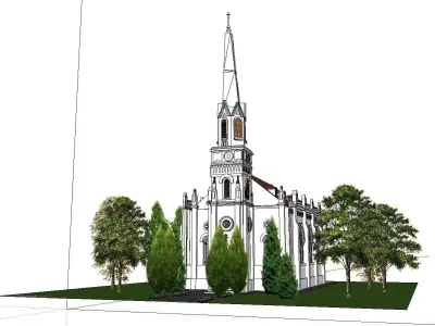 Architecture-Religion-God-Culture-Temple-0303 church with ste... 3D model