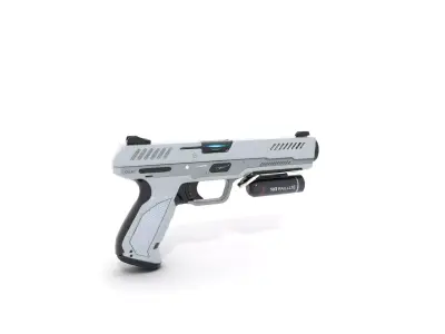 Futuristic Smart Pistol with Cyber Aesthetic Low-poly 3D model