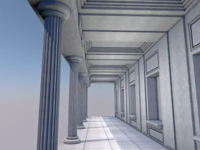 Hallway 3D model 6