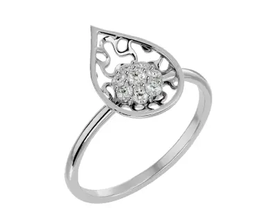 Light Minimalist Diamond Ring 3D print model 32