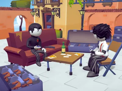 italian city street cityscape lowpoly assets pack Low-poly 3D model