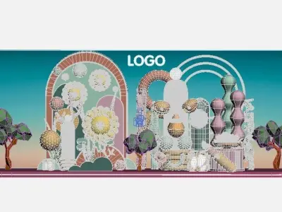 Art Exhibition Window display  3D model