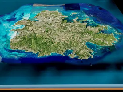Antigua Islands 3d model terrain 3D model