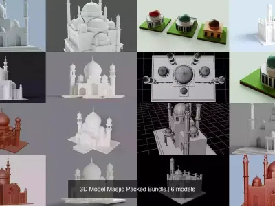 3D Model Masjid Packed Bundle