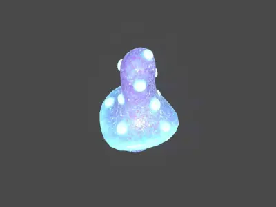 Fantasy Mushroom B01 Purple Blue - Scene Backdrop Design Low-poly 3D model