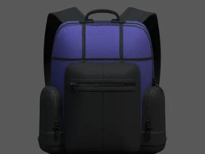 Backpack bag baggage Color 3d low poly Low-poly  Low-poly 3D model 4