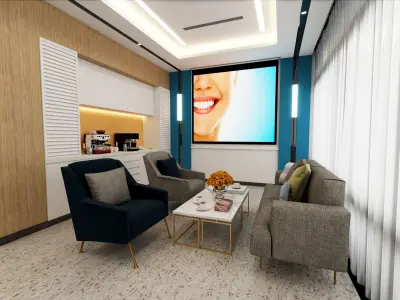 Dental Clinic -  Hospital corridor  - lobby reception 3D model