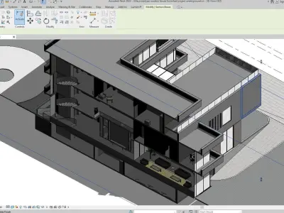 Villa prototype modern furnished project clash free underground 3D model