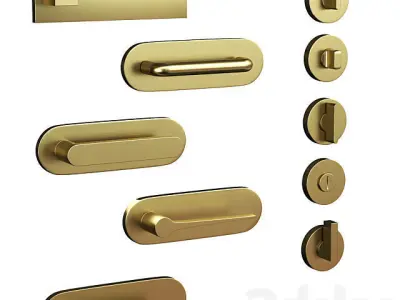 Olivary Modern Door Handles Vol 1 - 3D Model Set 3D model