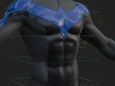 Nightwing 3D Model Jim Lee Fully Rigged PBR FBX Blender OBJ Low-poly 3D model