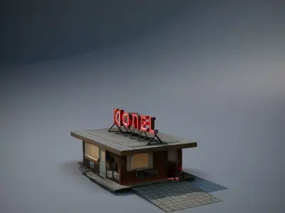 Retro Neon Motel model pack Low-poly 3D model