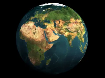 Earth globe in space 3D model