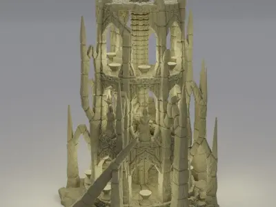 Ruined Altar Tabletop Terrain 28 MM 3D print model