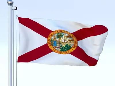 Animated Florida Flag Low-poly 3D model