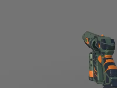 Sci-Fi Smoke granade launcher Low-poly 3D model