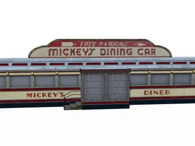 old dining Low-poly 3D model
