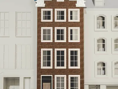 Amsterdam Street Building No202 Low-poly 3D model