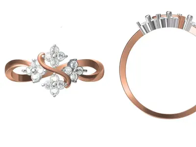 Light Weight Wedding Engagement Women Ring STL JCD Details 3D print model 22