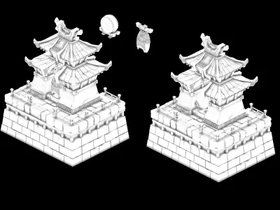 Xiqiao City - Drum Tower 32 3D model