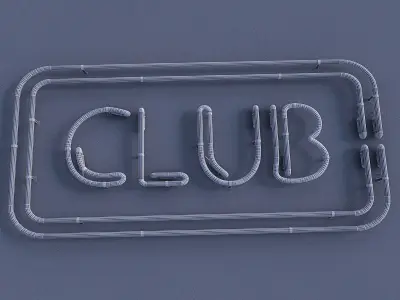 Club Neon Sign Low-poly 3D model