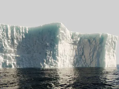 Iceberg model set - 3 models - Low and High poly versions Low-poly 3D model