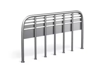 Silver Metal Street Barricade 3D model
