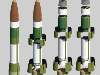 LGM-30G Minuteman-III ICBM 3D model