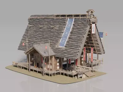 Traditional Japanese House 4 3D model