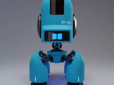 Cute Spider Robot Blue 3D model