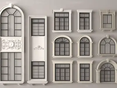 European-style doors and windows 3D model