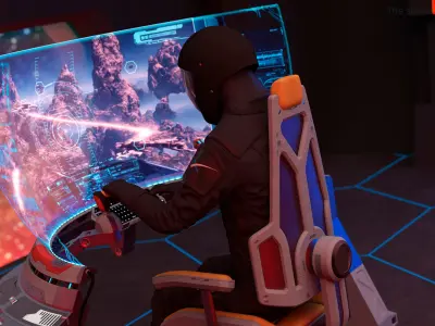  Curved Display Command Console 