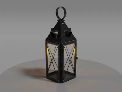 Candle Lantern 0 Low-poly 3D model