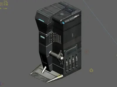 Sci Fi Building-Connection Wall 05 3D model