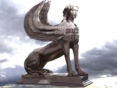 Egypt River Sphinx statue 3D model