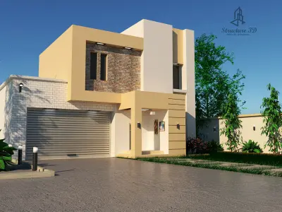 Modern Facade Archi 3D Model 3D model