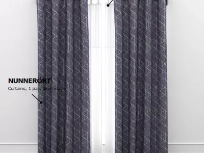 Curtain Nunnerort and Parlblad 3D model