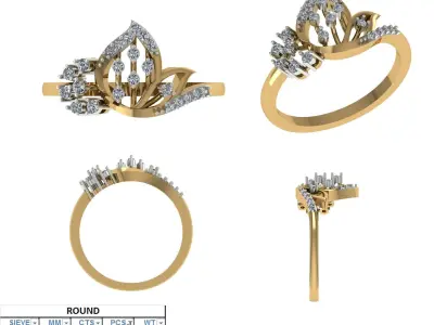Light Weight Diamond Ring 3D model buy
