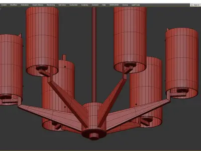 Fryer Chandelier Low-poly 3D model